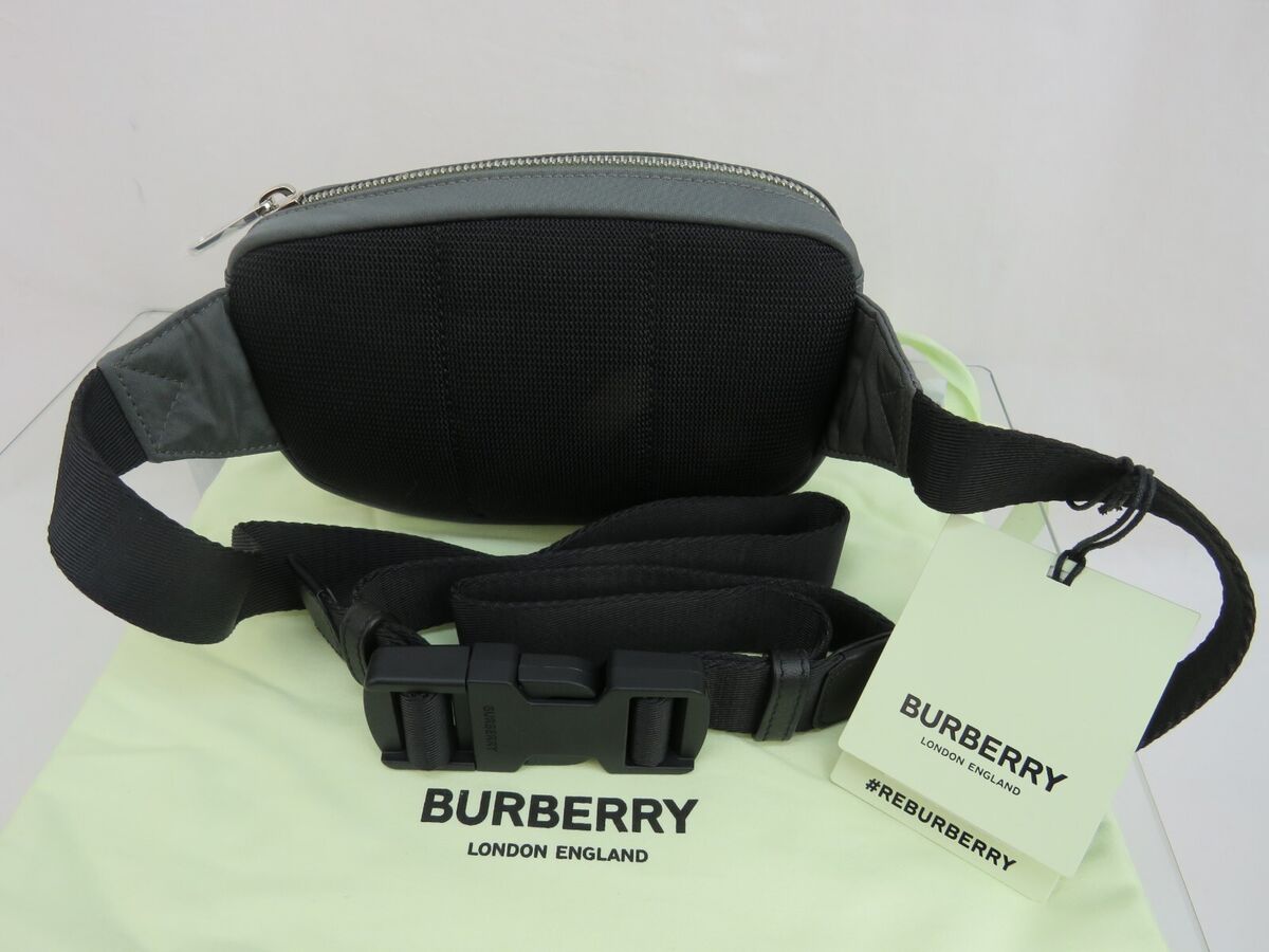 $760 BURBERRY CANNON CHARCOAL GRAY NYLON BLACK LOGO ZIP $760 BURBERRY CANNON CHARCOAL GRAY NYLON BLACK LOGO ZIP
