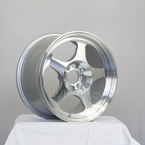 4 ROTA WHEEL SLIPSTREAM 15x8 4X100 40 67.1  FULL POLISH SILVER 14.3 LBS LAST SET - Picture 3 of 5