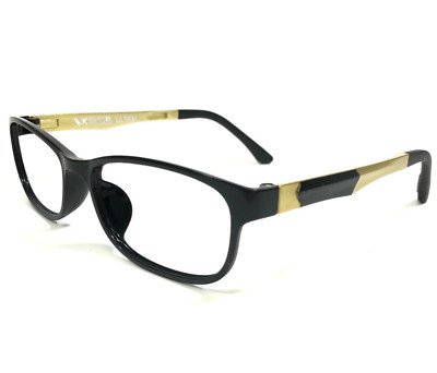 Oxygen Eyeglasses Frames 6011 Black/Gold Ultem Matte Rectangular 51-16-140