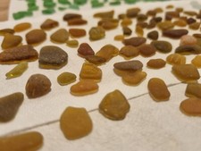 100 Pieces of Orange Unique Sea Glass Found on a Hidden Beach in Croatia