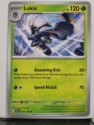 EXCLUSIVE Lokix 021/193 RARE Non Holo Promo Paldea Evolved Pokemon