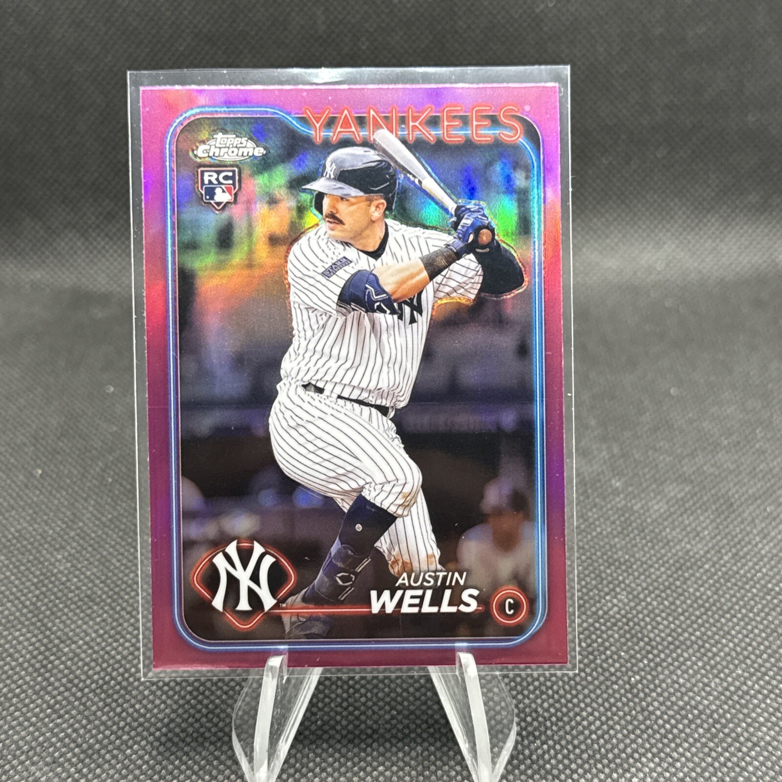 2024 Topps Chrome - Pink Refractor #281 Austin Wells (RC)