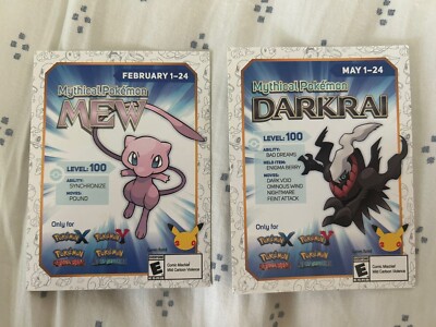 Mew and Darkrai Mythical Pokmon 20th Anniversary 2016 Gamestop Cards  Expired | eBay