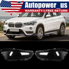 Fit 2016-19 BMW X1 F48 F49 Left Right Side Front Headlight Lens Headlight Cover