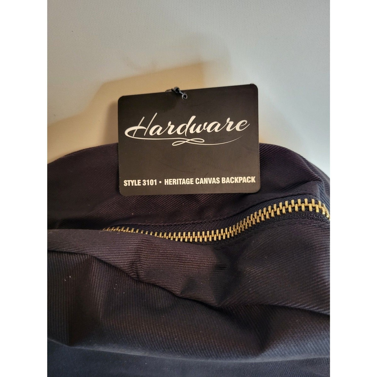 Hardware Heritage Canvas Backpack Black with Brass Zippers