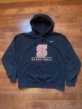 Nike Syracuse Orange Basketball Hoodie Sweatshirt Men  s Large NCAA Swoosh Stitch