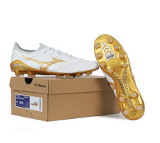 Mizuno Morelia Neo 4 Beta Elite MD Mens Soccer Cleats White Gold P1GA2642-50