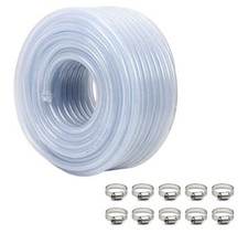 High Pressure Braided Clear Flexible PVC Tubing 1/2" ID,98ft