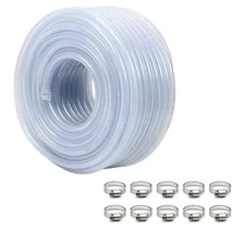 High Pressure Braided Clear Flexible PVC Tubing 1/2" ID,98ft
