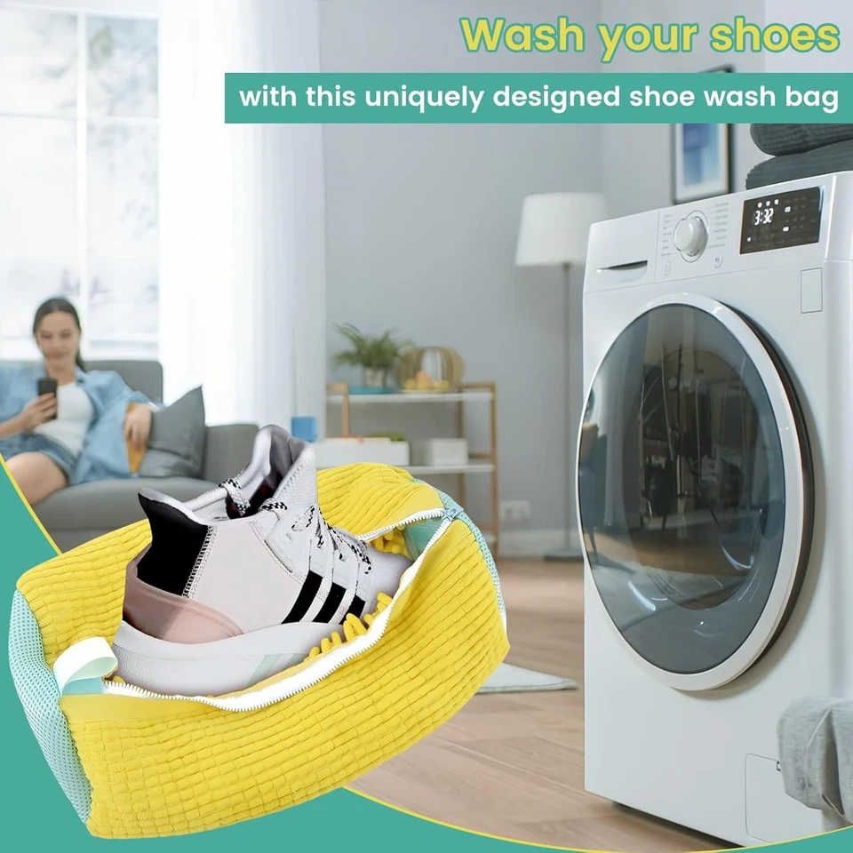 Shoe Washing Bag for Washing Machine, 2PCS Shoe Laundry Bag,Machine Washable - Image 4 of 4