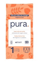 Pura Sensitive Skin Try Me Pack Baby Diapers Trial Pack, Size 1 4  11 lbs, Tot...