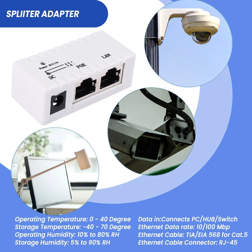 Poe Splitter Poe Injector Rj45 Dc 5.5Mm x 2.1Mm Input Passive Poe Injector8104 - Image 4 of 4