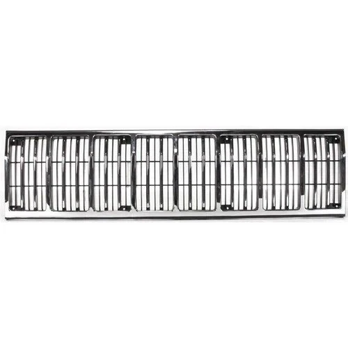New Front Grille Assembly For 1986-1991 Jeep Comanche Cherokee Black & Chrome Foto 2 de 4