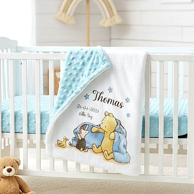 Personalisierte Pooh Bär Geburtsankündigung Decke Strampler Baby Coming Home Outfit