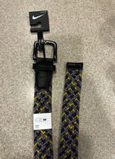 Nike G-Flex M 34-36 Stretch Web Golf Belt Men's Blue/Light Blue/Taupe/Yellow