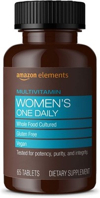 Amazon Elements Women??s One Daily Multivitamin,59% Whole Food Cultured,Vegan,65