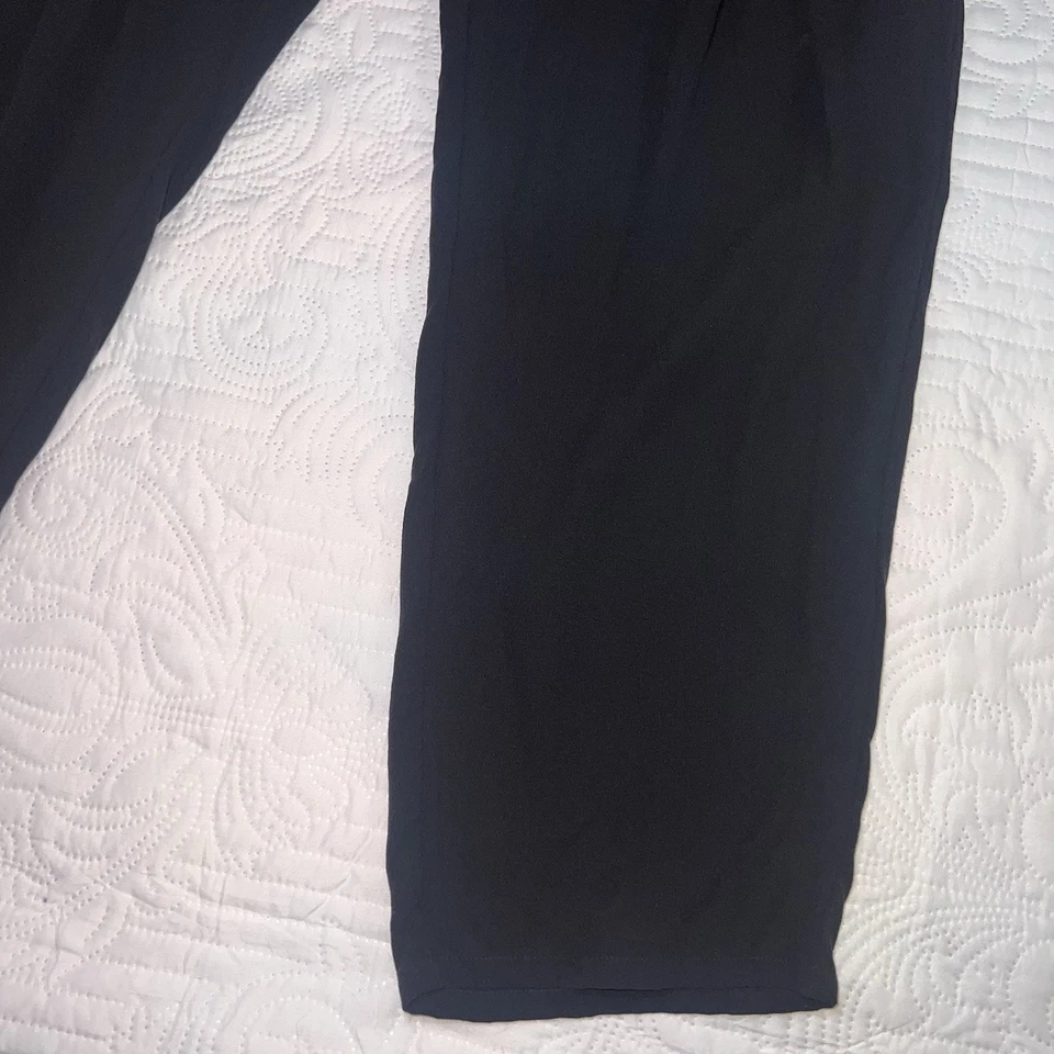 Pantalones Eileen Fisher Talla Grande Negro Crepé 100% Seda Pull On Fluido Clásico Básico Foto 4 de 4