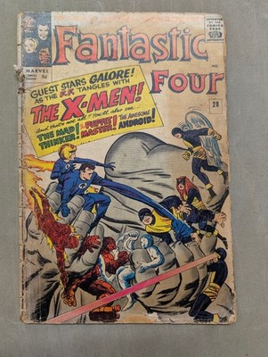 Fantastic Four #28, Marvel Comics, 1964, 1st X-men Crossover in Title