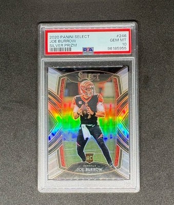 2020 Panini Select Joe Burrow #246 Silver Prizm Club Level RC Rookie PSA 10