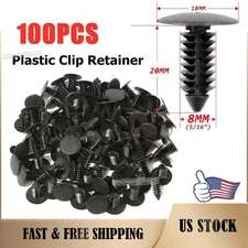 ✅100pcs 8mm Car Auto Bumper Clips Hole Plastic Rivet Fastener Fender Push In Pin