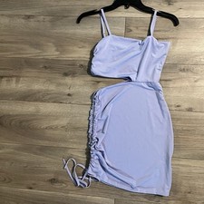 Women’s Small Asymmetric Adjustable Purple Cutout Bodycon Dress