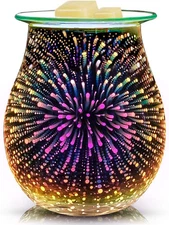 3D Glass Electric Wax Melts Warmer Wax Burner Melter Fragrance Warmer for Home O