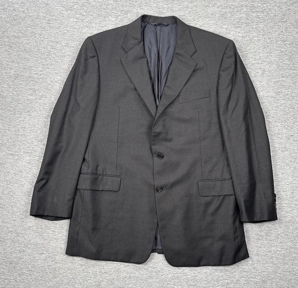 Loro Piana Hickey Freeman Suit Jacket Mens 44R Gray Wool Tasmanian Super 120s - Image 2 of 4