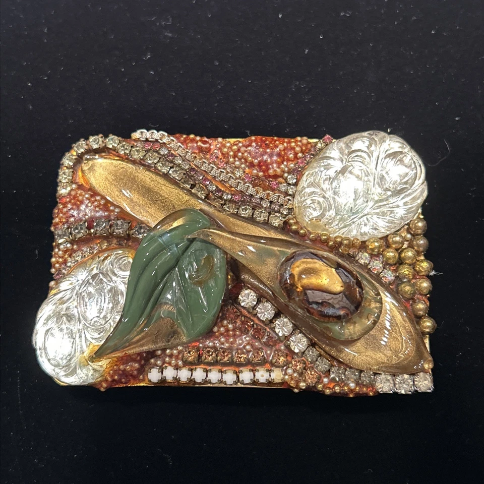 Vintage 1980's Wendy Gell Belt Buckle Handmade 3.5x2.5 in Artist OOAK RARE - Image 2 of 4