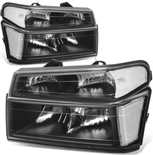 For 2004-2012 Black Chevy Colorado GMC Canyon Headlights Assembly+ Bumper Lamps
