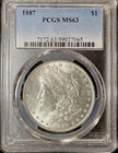 1887 Morgan Silver Dollar - PCGS MS 63 -