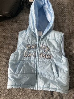 Harley Davidson Childs Hooded Guilt/ Body Warmer Size 24 Months Used