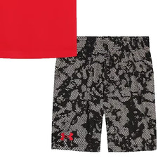 Under Armour Little Boys Geode Dye Big Logo Shorts, Black/White, sz 6