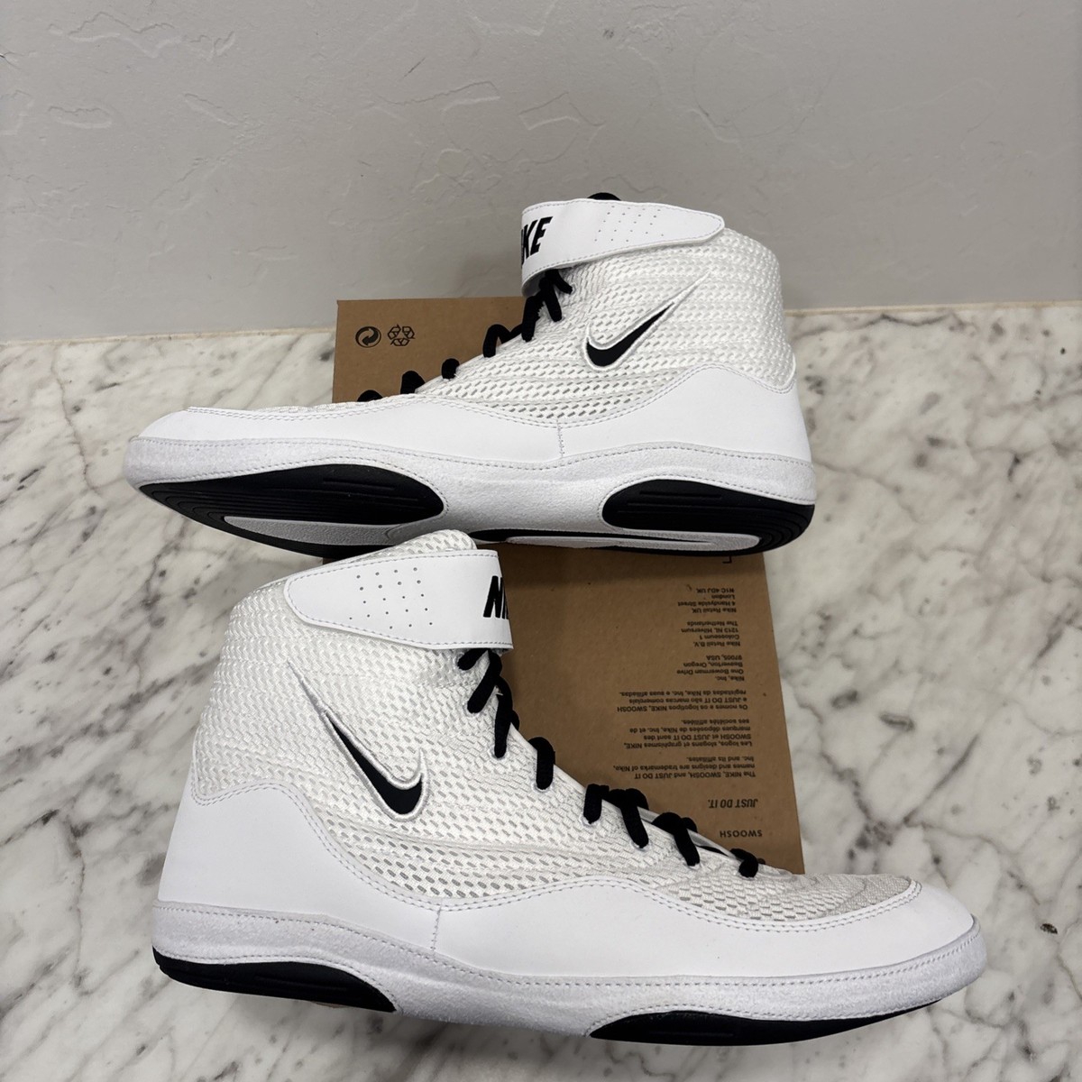 Nike Inflict Wrestling Shoes White/Black 325256-101 Men's Size 11