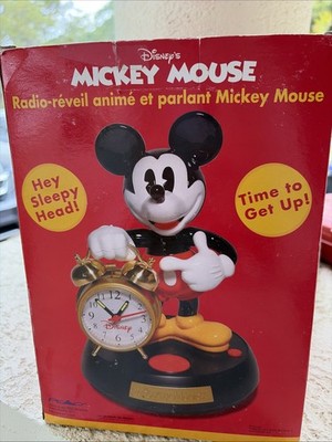 Disney Mickey Mouse Animated Talking Alarm Clock w/ Box – Works