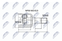 NTY NPW-MZ-013 Gelenksatz, Antriebswelle Vorne Links FüR Mazda