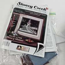 Stoney Creek Cross Stitch Collection, 12+ Patterns, 4 25, 28 ct Cloth Blue Brown