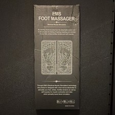 EMS Foot Massager Machine Black Electrical Muscle Stimulation for Feet, Ankles