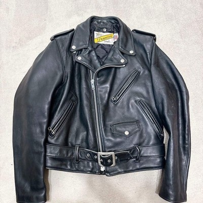 SCHOTT Perfecto 618 Double Riders Leather Jacket Black Men's 38 USA Pre-Owned