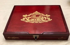 Perez Carrillo La Historia E-III Empty Wooden Cigar Box Humidor With Clasp