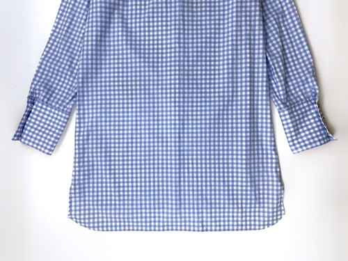 Ermanno Scervino Blouse Women's Long Shirt Blue Check Beaded Embroidery - Picture 14 of 16