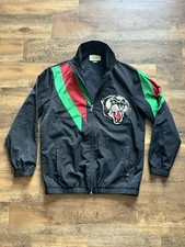 AUTHENTIC GUCCI TIGER WEB DESIGN NYLON BLK GRN RED TRACK JACKET GG SZ S 545556