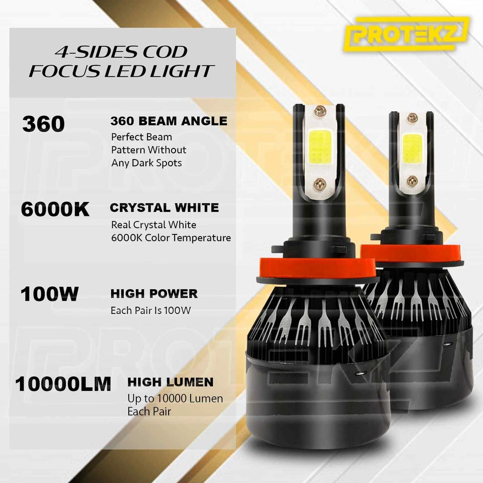 Kit de bombillas de faros LED H7 CREE 6000K para Mercedes-Benz GL450 2007-2016 haz bajo Foto 3 de 4