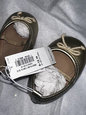 Old Nave Baby Girl Ballet Shoe Gold  6-12 Mo