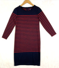 Madewell Midi Sweater Dress Womens XXSmall Mariner Stripe Wool Blend Long Sleeve