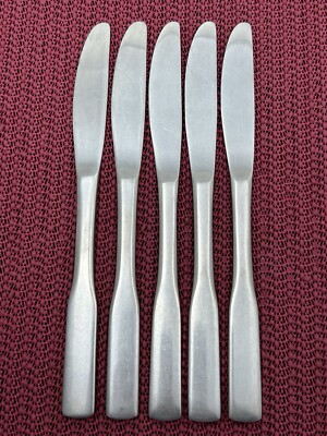 5 Dinner Knives PLYMOUTH COVE Rogers Stanley Roberts Stainless 8 1/4 
