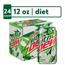 Diet Mountain Dew Citrus Soda Pop, 12 fl oz, 24 Pack Cans ONEDAYY SHIPP!!!