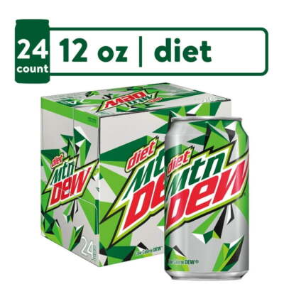 Diet Mountain Dew Citrus Soda Pop, 12 fl oz, 24 Pack Cans SAMEDAY SHIPP!!!