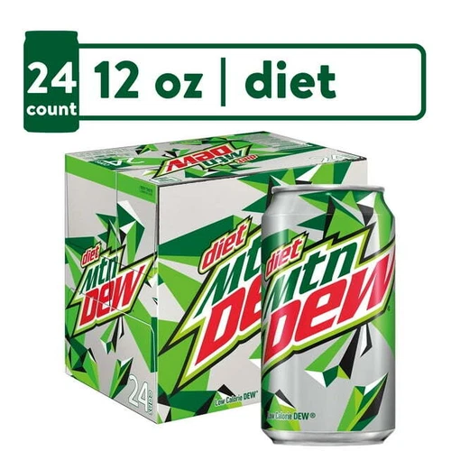 Diet Mountain Dew Citrus Soda Pop, 12 fl oz, 24 Pack Cans SAMEDAY SHIPP!!!