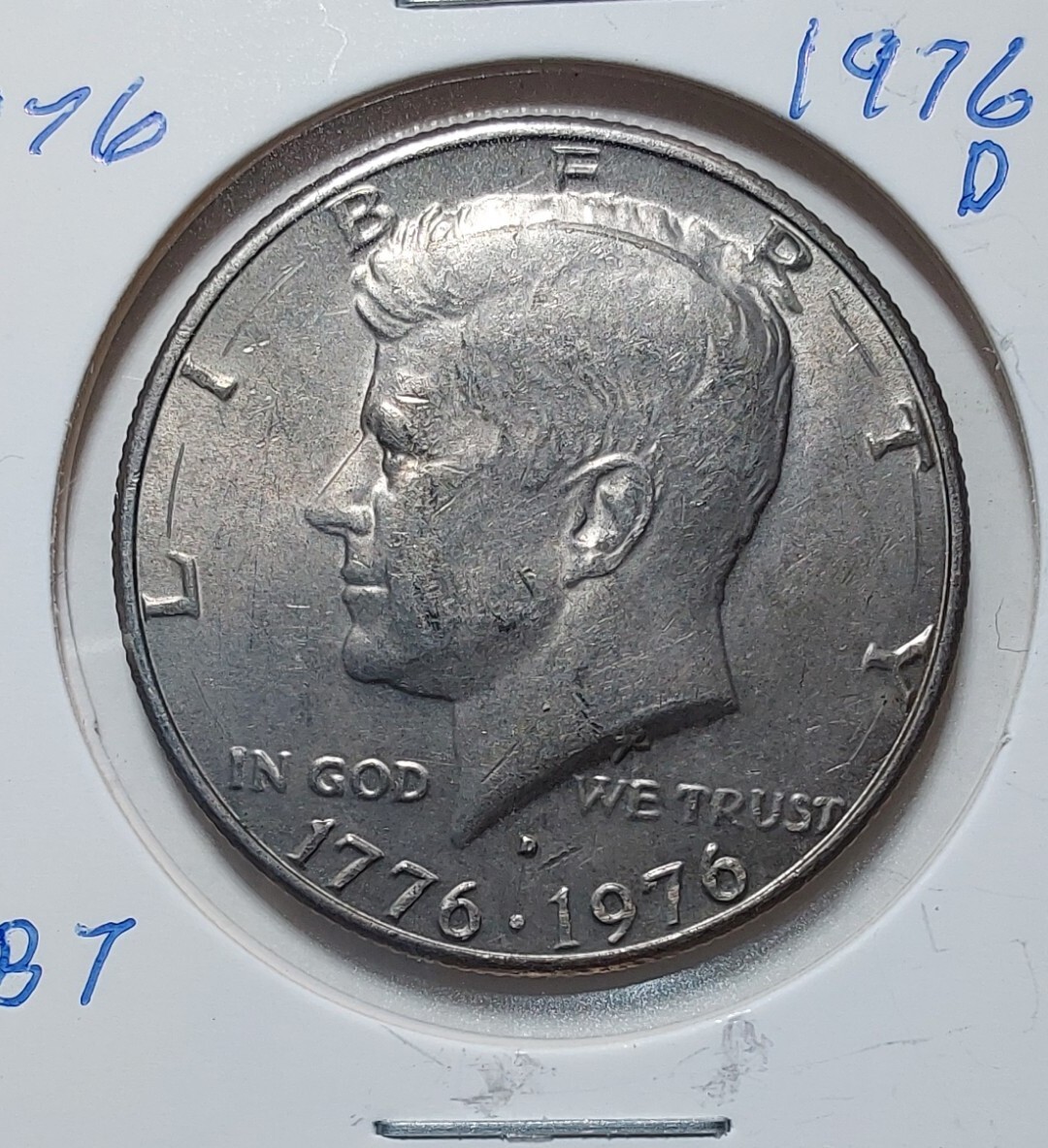 1976-D Kennedy Half Dollar Error-Ring Around Rim & Double