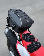 30L Motorcycle Tail Bag Rear Seat Helmet Bag Luggage Storage Backpack Dual Use